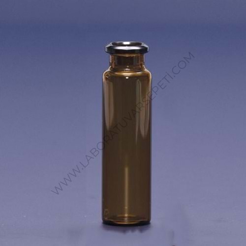 Vial - Crimp Kapak - N20 - 22,5x54,5 mm - 10 ml - Amber 100 lü Pkt