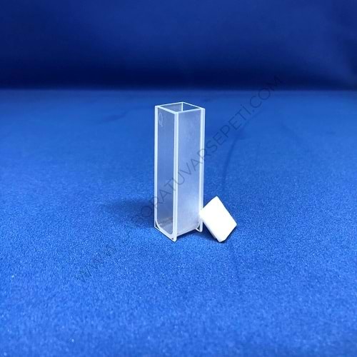 Spektrofotometre küveti - quartz - 10 mm ışık yolu- 3,5 ml kapaklı